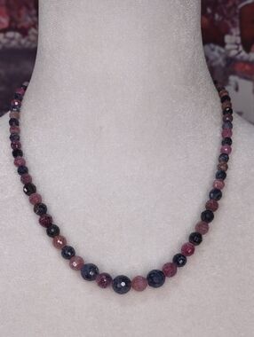 Jay King Faceted Ruby/Sapphire Gemstone Necklace